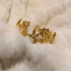 SOLD!!! Plus Size Gold Rose Flower Bracelet